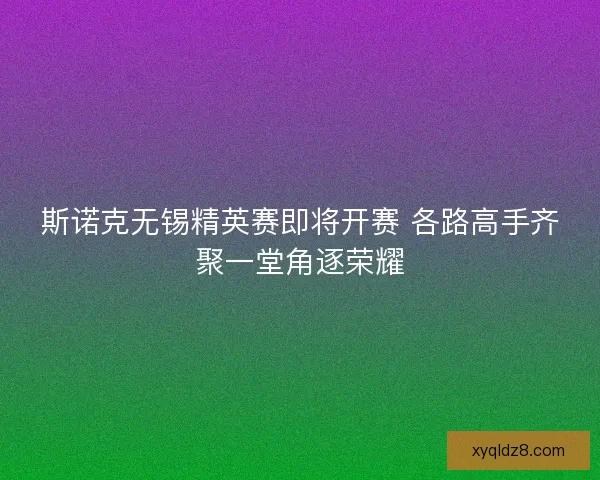斯诺克无锡精英赛即将开赛 各路高手齐聚一堂角逐荣耀