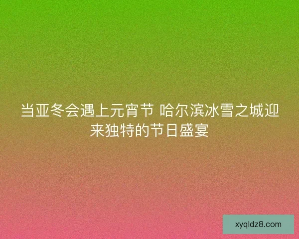 当亚冬会遇上元宵节 哈尔滨冰雪之城迎来独特的节日盛宴