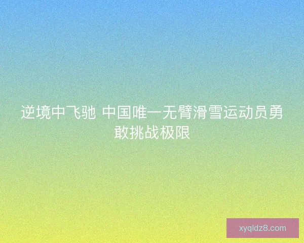 逆境中飞驰 中国唯一无臂滑雪运动员勇敢挑战极限